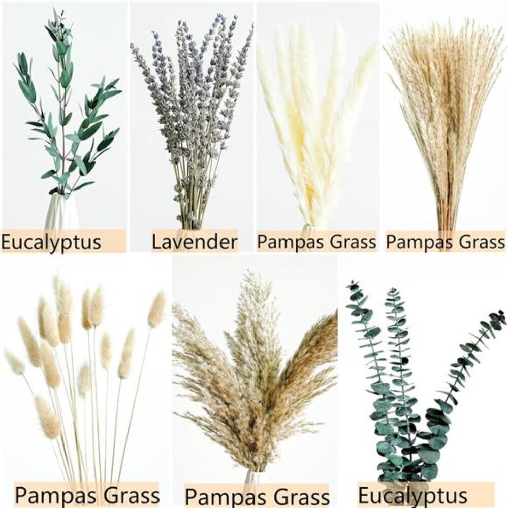 Green Pampas Grass Boho Bouquet – Exquisite Lavender and Eucalyptus Dried Flower - Picture 3 of 8